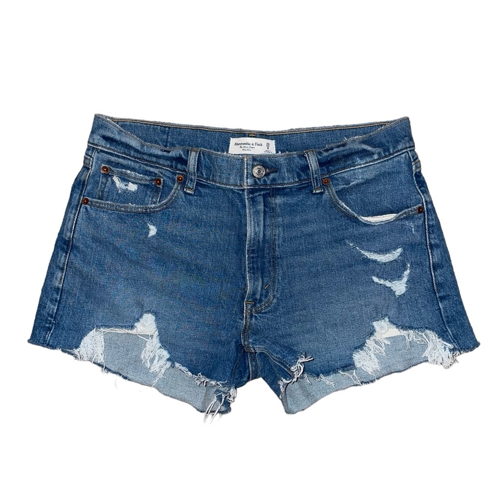 y2k abercrombie & fitch mom short high waisted distressed ripped denim shorts